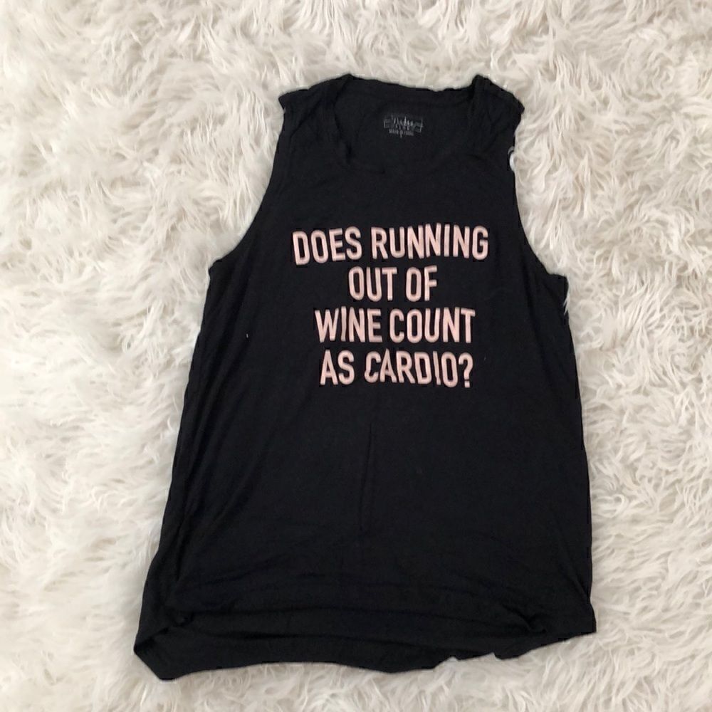 DOES RUNNING OUT OF WINE COUNT AS CARDIO tank top size S